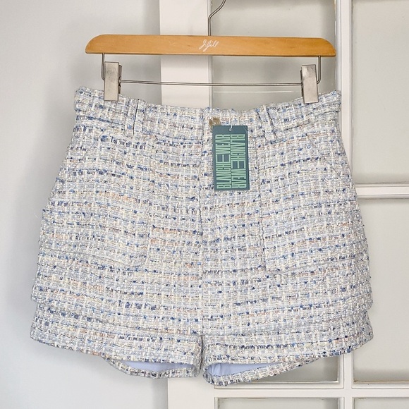 Bundle Blue Tweed Jacket and Mini Skort Skirt Fall Outfit Set Size 6 Medium - Picture 11 of 14